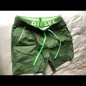 Diesel Industry Beachwear Green Swim Trunks Sz M